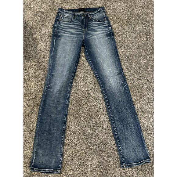 Buckle Black Fit 93 Straight Leg Whiskered Denim Jeans Blue Size 28 x 33 Stretch - Picture 1 of 8